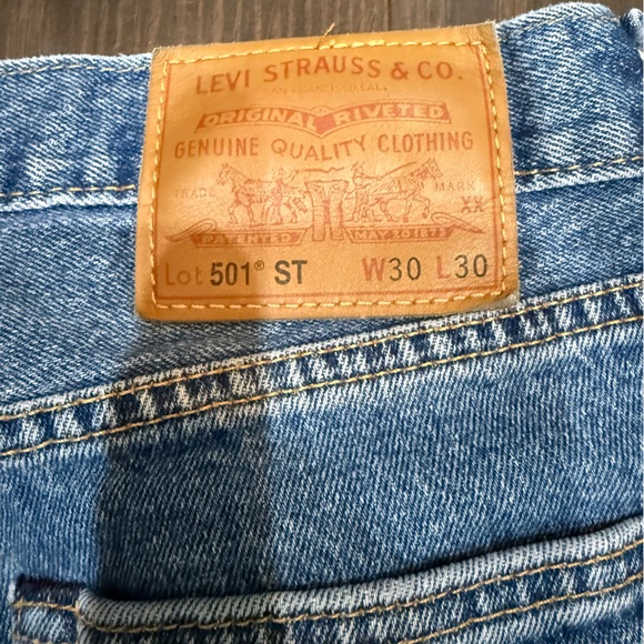 Levi's Men's 501 Original Fit Stretch Jeans - Dark Rinse Wash - 30x30 - Picture 7 of 7